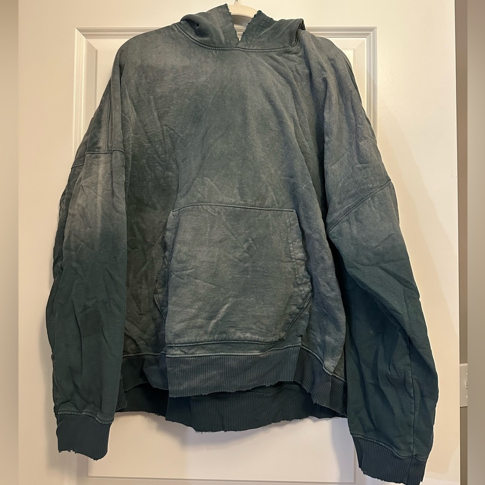 Emerald Hooded Acid Wash Sweatshirt